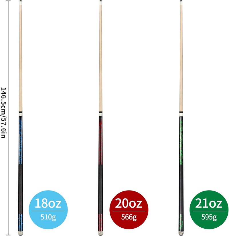 LOTKEY Pool Cue Sticks for Adults,Super Straightened Up 58'' 18 19 20 21 oz Billiard Cues Stick Canadian Maple Tacos De Billar Profesional Set of 4/3/2/1 House Bar Pool Que Table Beginner Pool Queue for Sale - Image 2